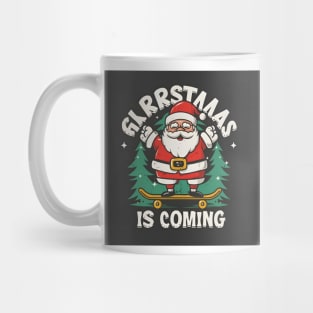 Santa on skateboard Mug